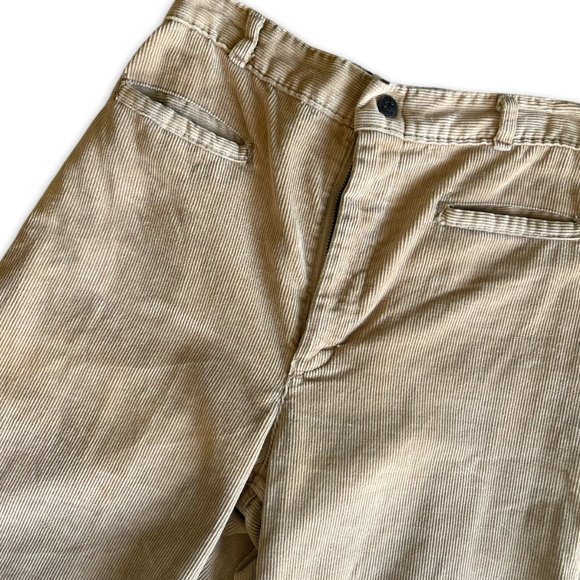 Vintage 1970s Landlubber Groovy High Waisted Tan Corduroy Flare Pants - Picture 8 of 9